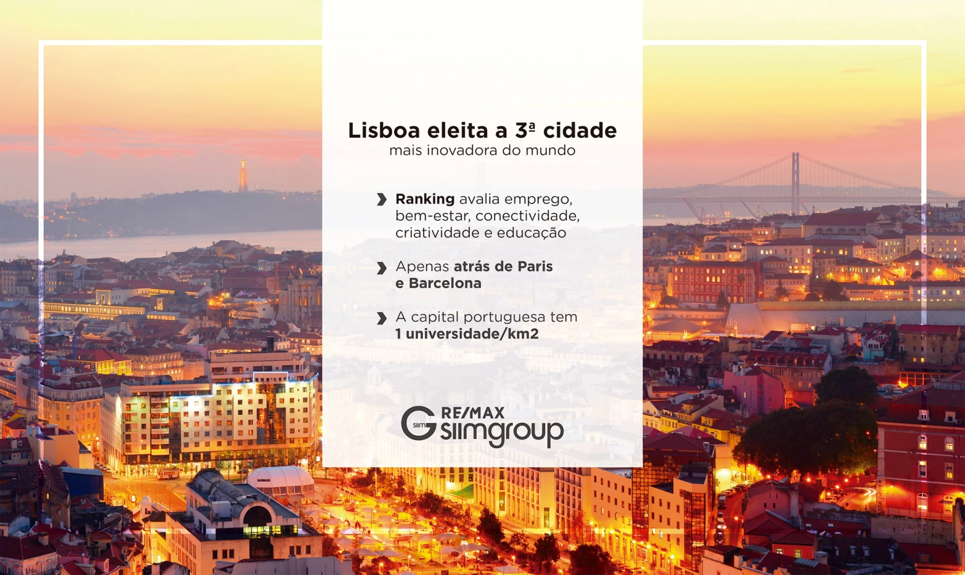 Lisboa é eleita a 3ª cidade mais inovadora do mundo