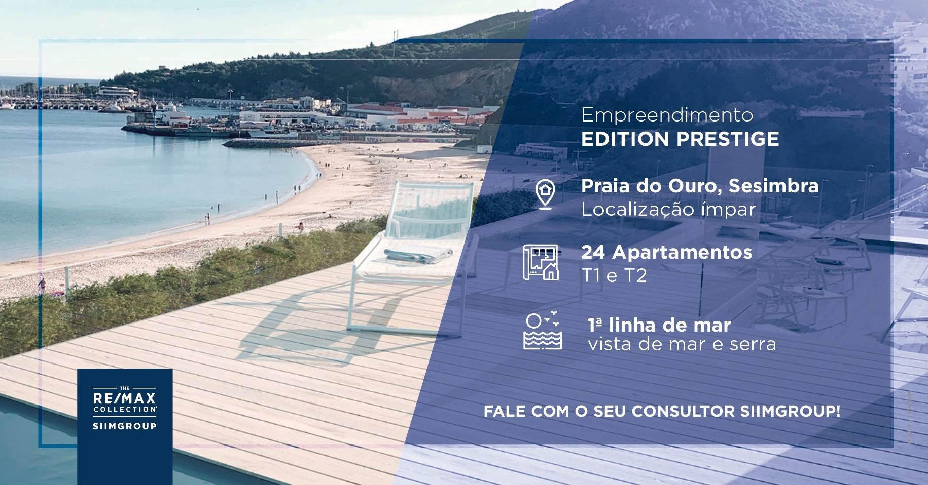 EDITION PRESTIGE fica situado na primeira linha de mar, em plena praia do Ouro, Sesimbra