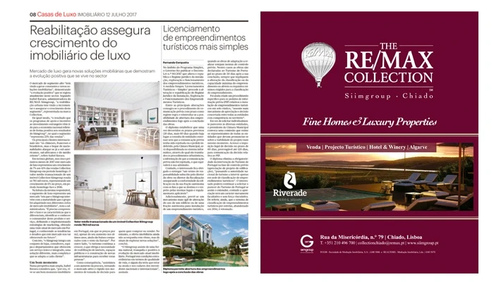 Reabilitação assegura crescimento do imobiliário de luxo