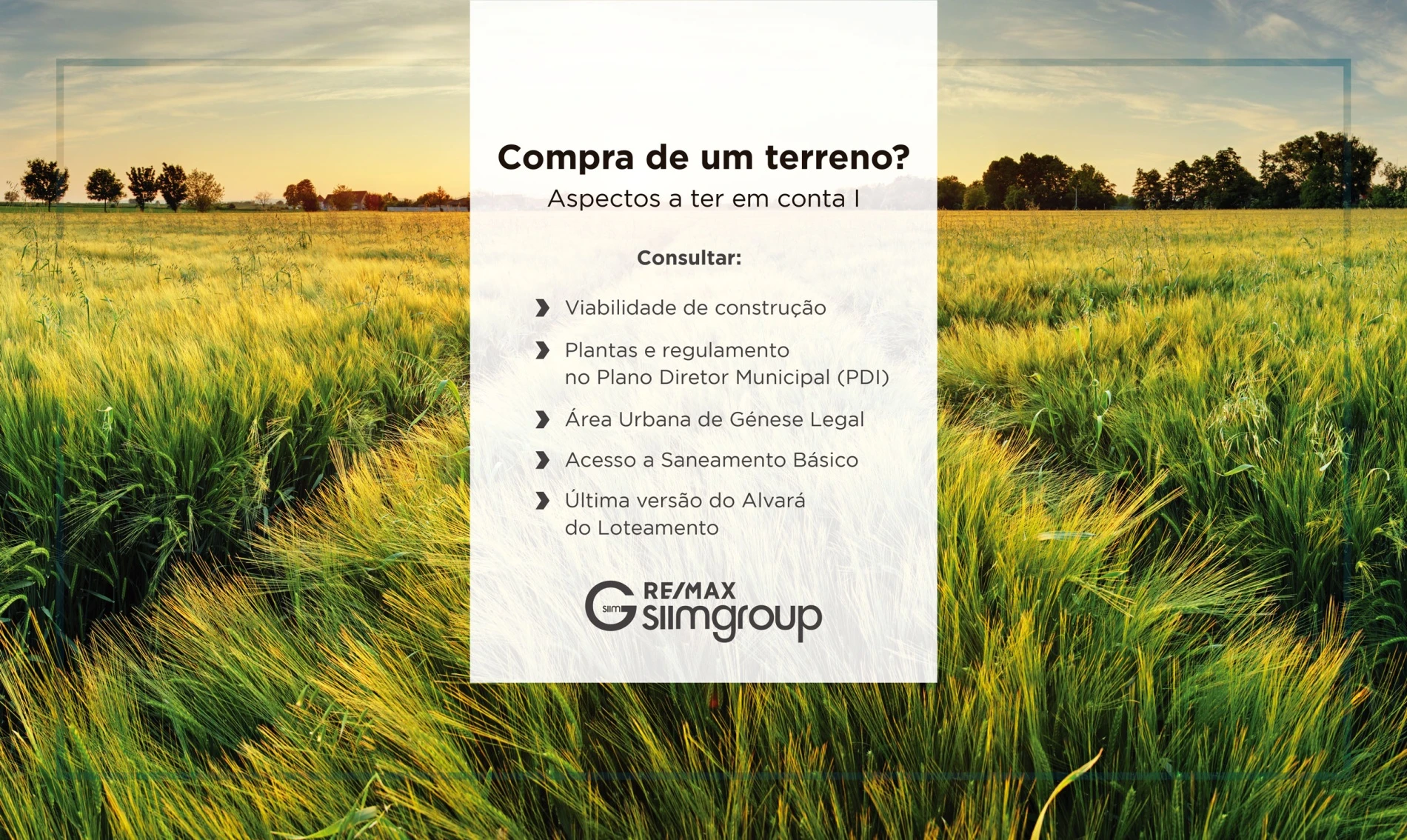 Compra de um terreno? Aspectos a ter em conta I